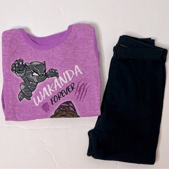 Marvel Black Panther Shuri Purple Wakanda Forever Snug Fit Pajama Set 4T New - Picture 1 of 12